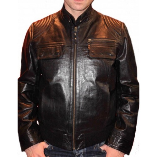 Man leather jacket model Ralph