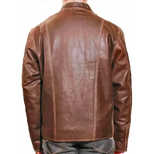 Blouson en cuir de vachette marron modèle Francis