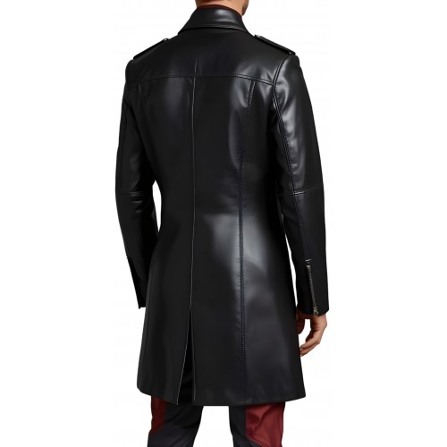 Trois quart cuir homme type coupe perfecto en agneau  noir modèle Aristo