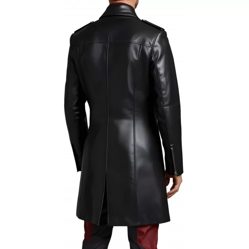 Trois quart cuir homme type coupe perfecto en agneau noir modèle Aristo