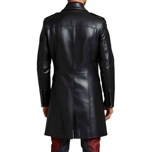 Trois quart cuir homme type coupe perfecto en agneau  noir modèle Aristo