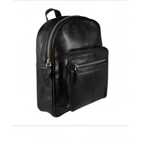 Sac a dos en cuir agneau noir modèle baron