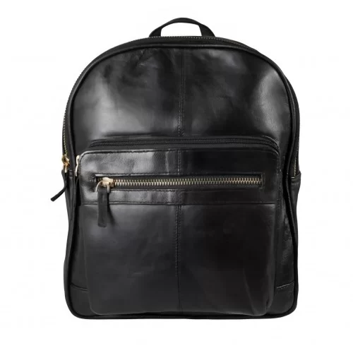 Sac a dos en cuir agneau noir modèle baron