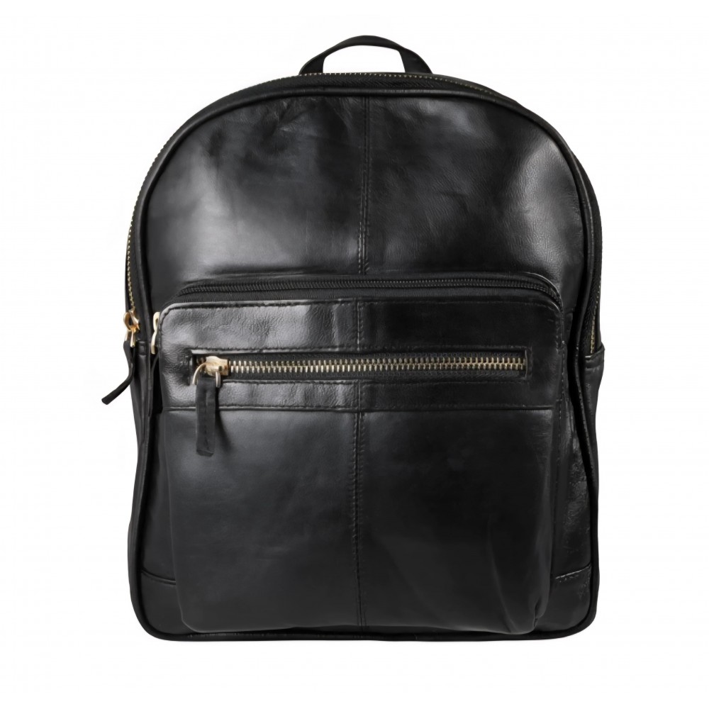 Sac a dos en cuir agneau noir modèle baron