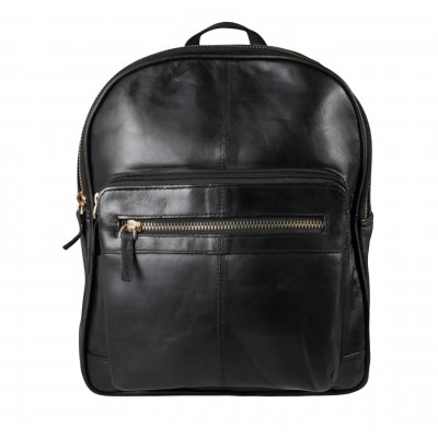 Sac a dos en cuir agneau noir modèle baron