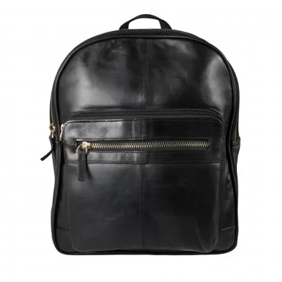 Sac a dos en cuir agneau noir modèle baron