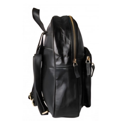 Sac a dos en cuir agneau noir modèle baron