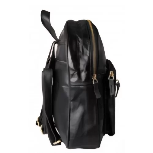 Sac a dos en cuir agneau noir modèle baron