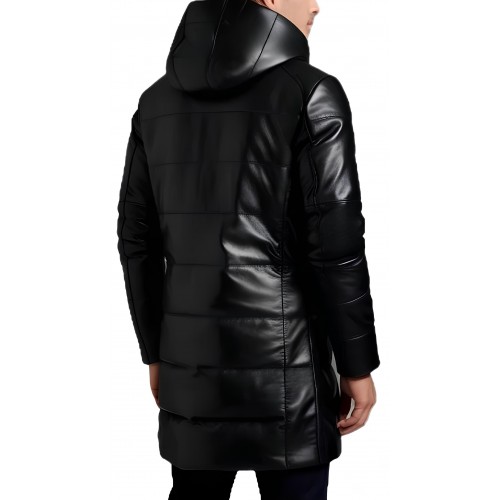 Doudoune cuir longue