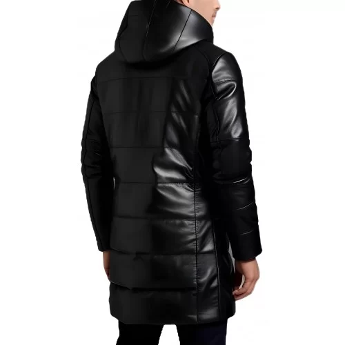 Doudoune cuir longue