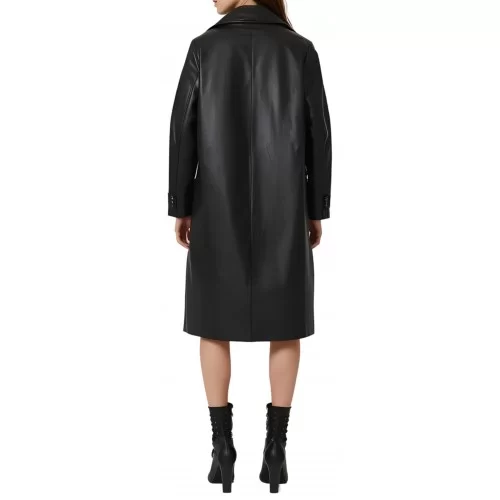 Trois quart femme style perfecto oversize en cuir d'agneau noir fermeture par zip modèle Prunila