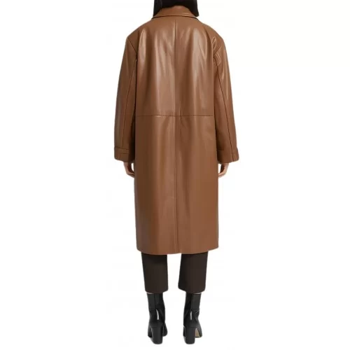 Manteau femme en cuir agneau camel modèle Filipina