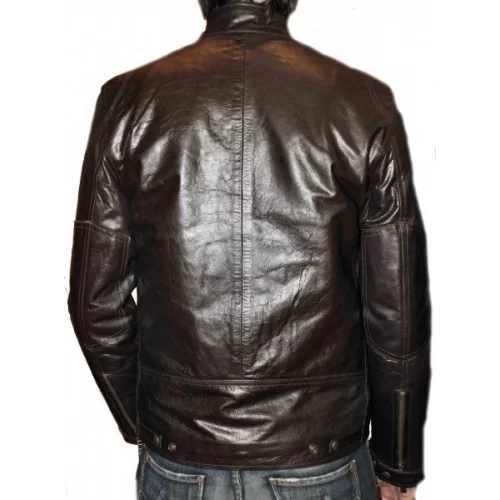Blouson en cuir de vachette marron modèle Aniba