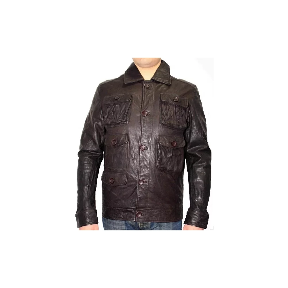 Blouson agneau cuir froissé modèle Rabel
