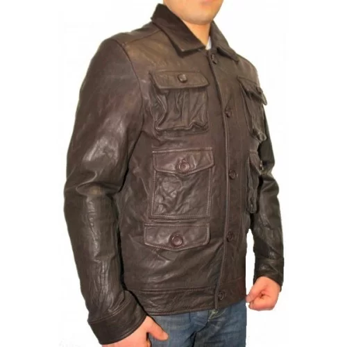 Blouson agneau cuir froissé modèle Rabel