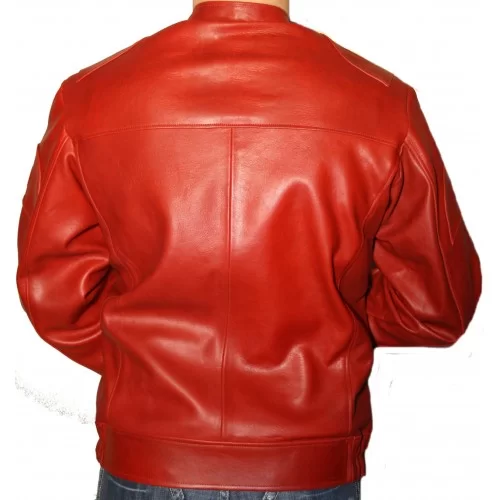 Blouson cuir homme modèle Ariel agneau couleur rouge