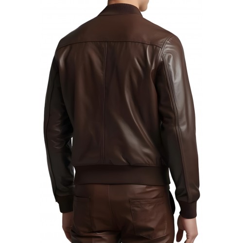 Blouson cuir homme style teedy en agneau marron modèle Santoce