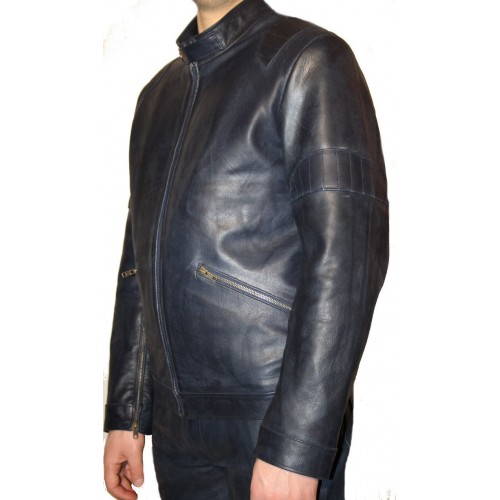 Blouson  modèle Levani en agneau Bleu