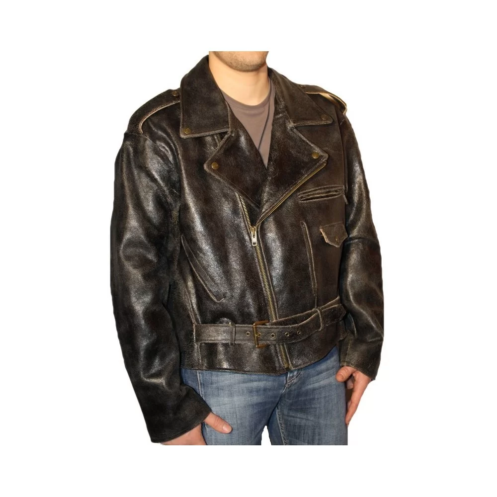 Blouson cuir online vieilli homme