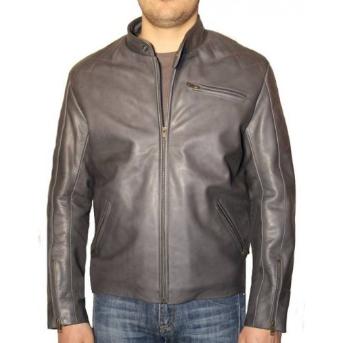 Man leather jacket model Avia
