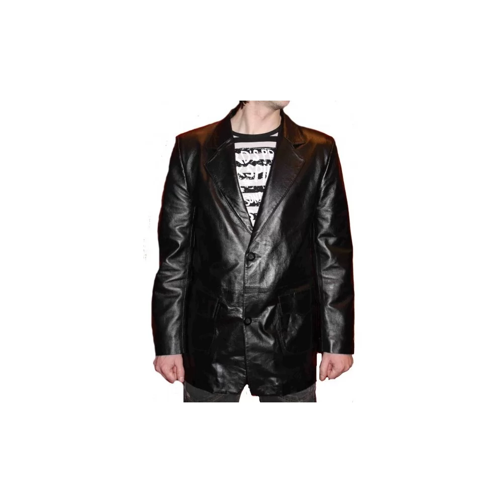 Veste blazer modèle Zacko en agneau couleur noir