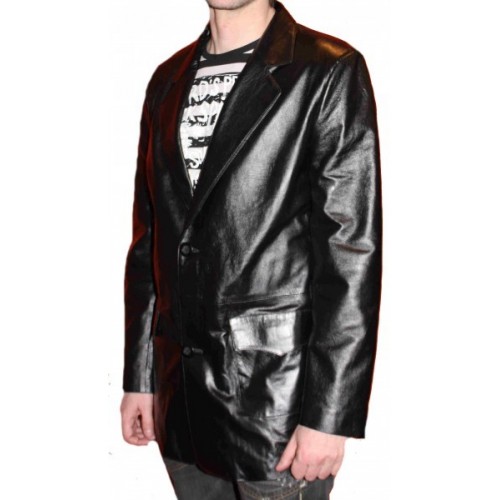 Veste blazer modèle Zacko en agneau couleur noir