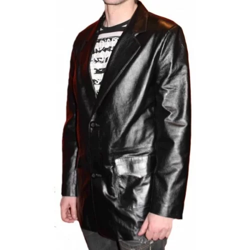 Veste blazer modèle Zacko en agneau couleur noir