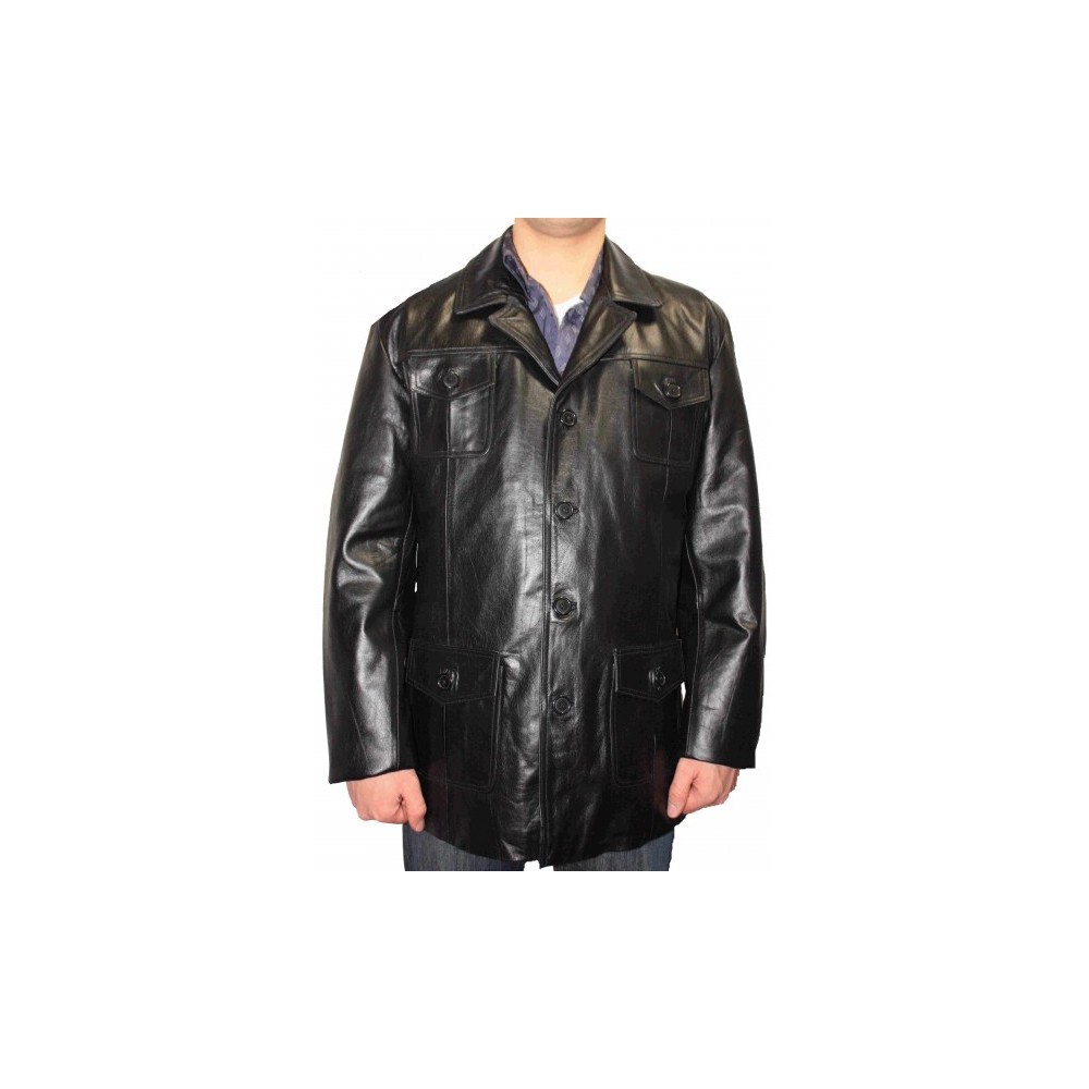 Veste modèle Andrey en vachette noir