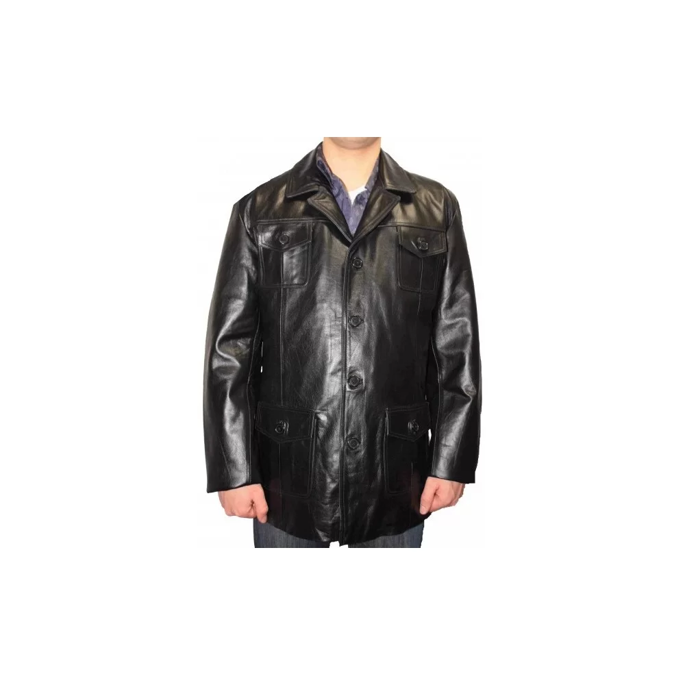 Veste modèle Andrey en vachette noir