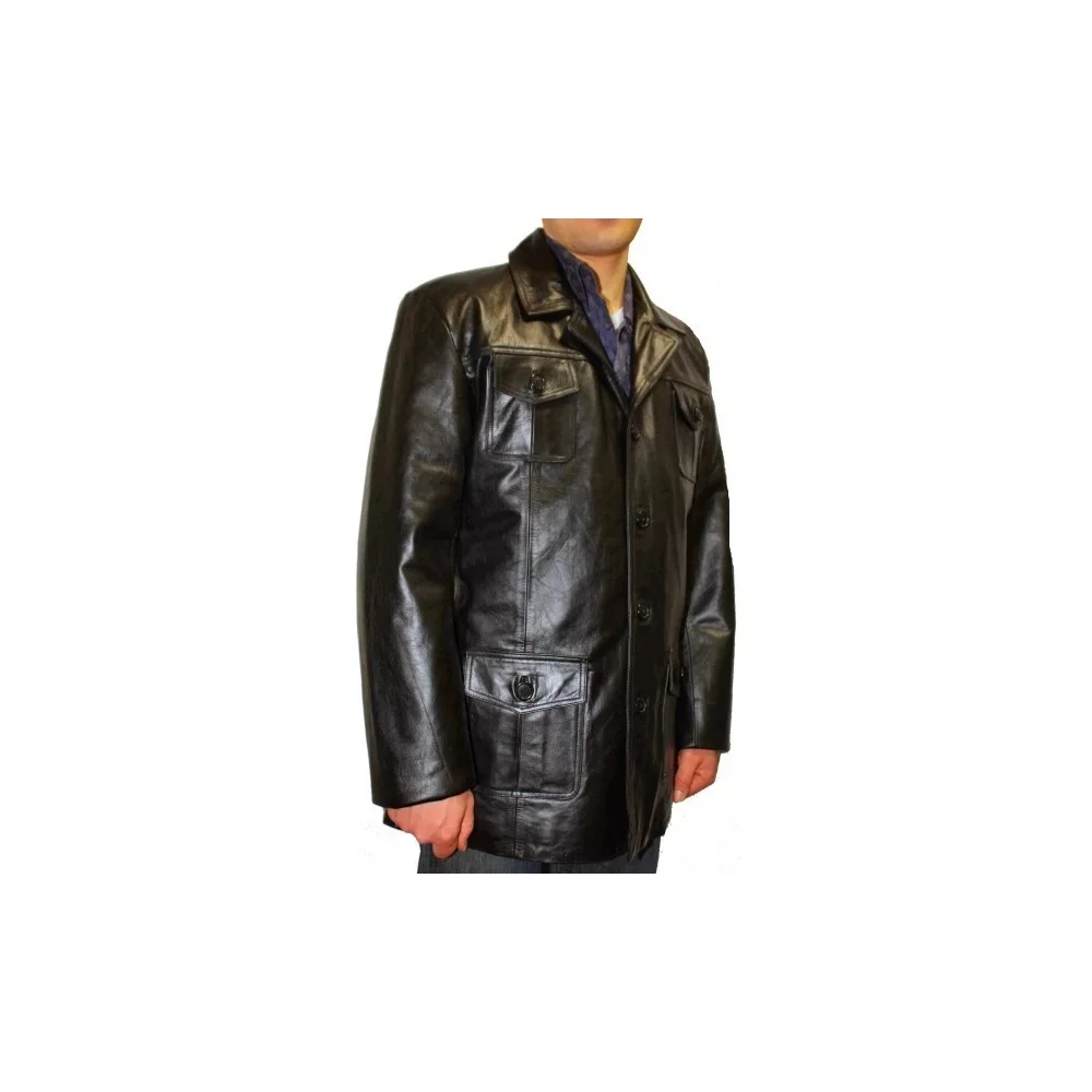 Veste En Cuir Véritable Homme Vance – 100% Cuir D’Agneau Noir Ou Vachette Marron – Coupe Classique & Confort Mi-Saison
