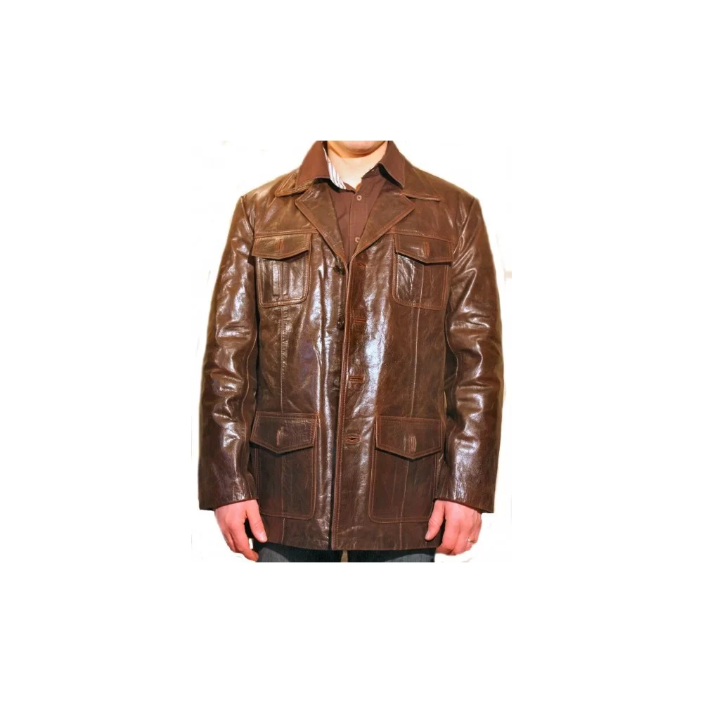 Veste modèle Atel en vachette vintage marron