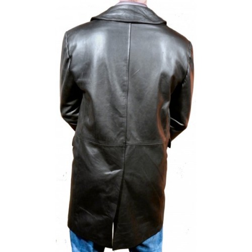 Trois quart manteau modèle Brody en vachette plongée noire