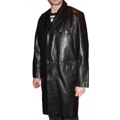 Manteau homme modèle Cross en agneau noir