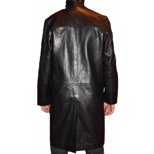 Manteau homme modèle Cross en agneau noir