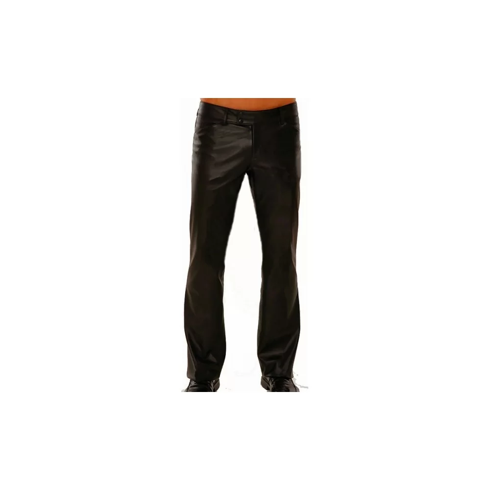 Pantalon cuir homme modèle Brize en agneau noir