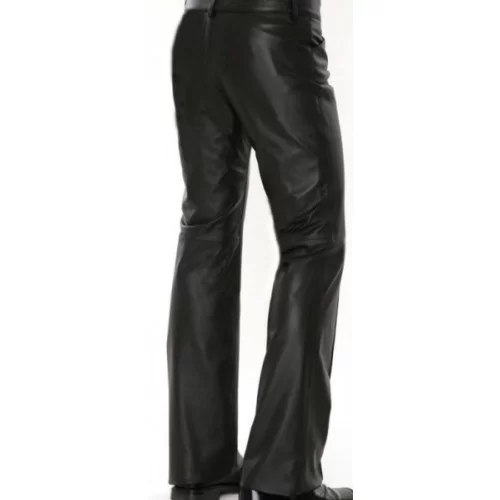 Pantalon cuir homme modèle Brize en agneau noir