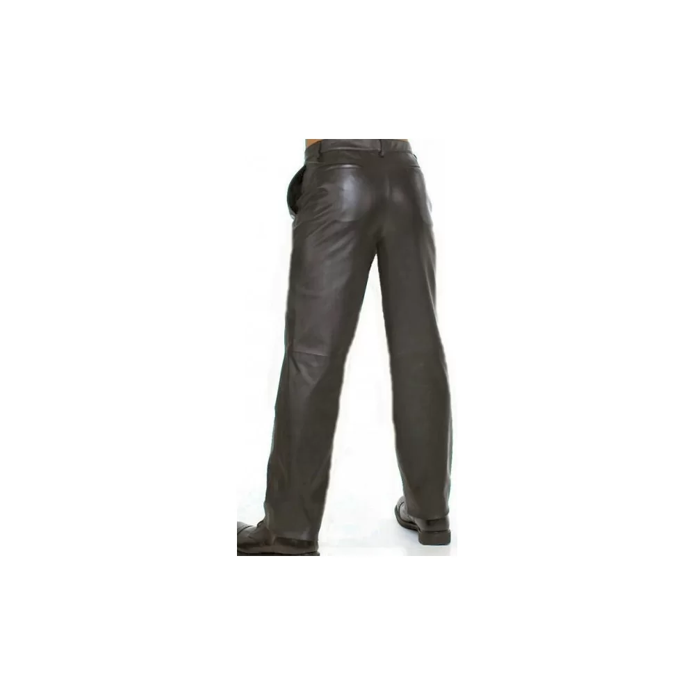 Pantalon cuir homme agneau classique cuir modele Francis haut de gamme pantalon cuir homme pas cher fabrication francaise