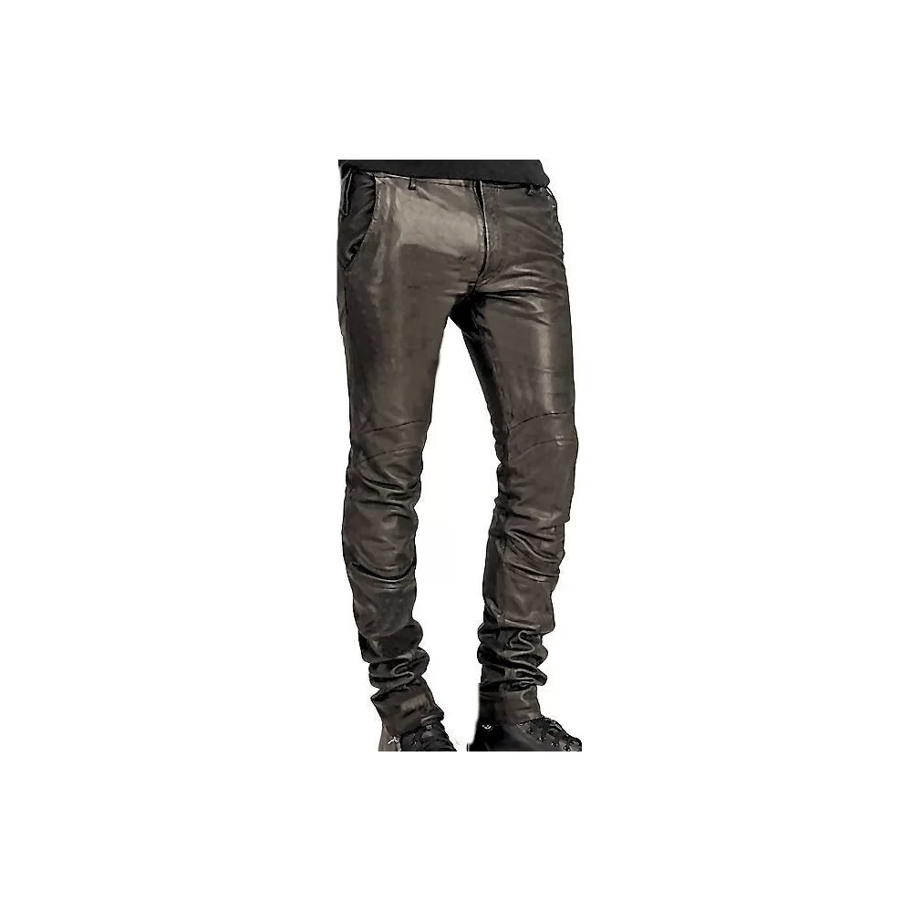 pantalon cuir homme agneau plongé noir modèle Greg
