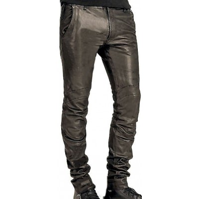 pantalon cuir homme agneau plongé noir modèle Greg