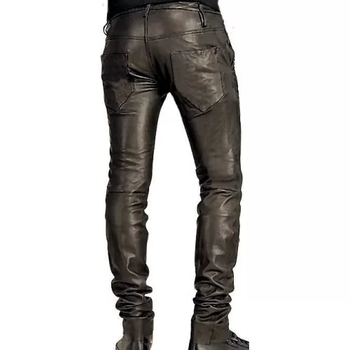 pantalon cuir homme agneau plongé noir modèle Greg