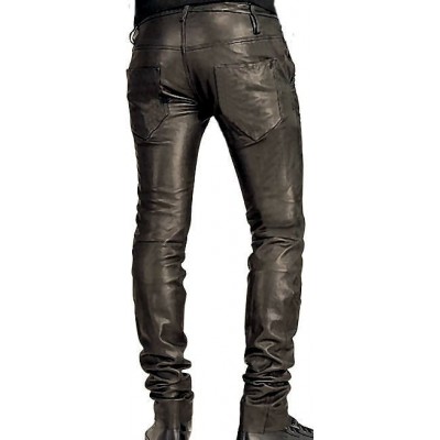 pantalon cuir homme agneau plongé noir modèle Greg