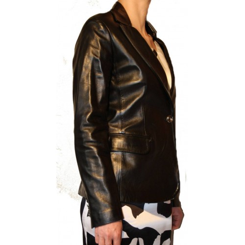 BLOUSON CUIR FEMME SNIPPER VACHETTE SAUVAGE KAKI 389 €