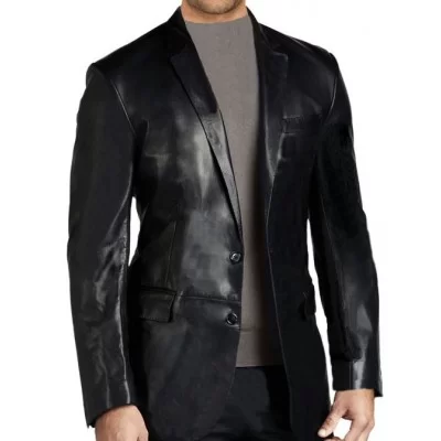 Blazer modèle Barnet en agneau plongée couleur noire