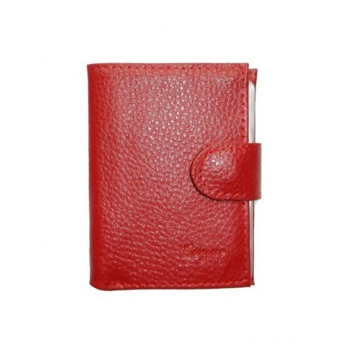 Porte-cartes cuir rouge