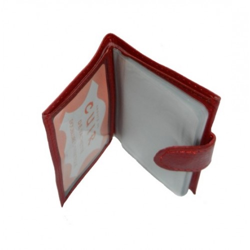 Porte-cartes cuir rouge
