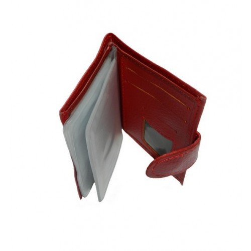 Porte-cartes cuir rouge
