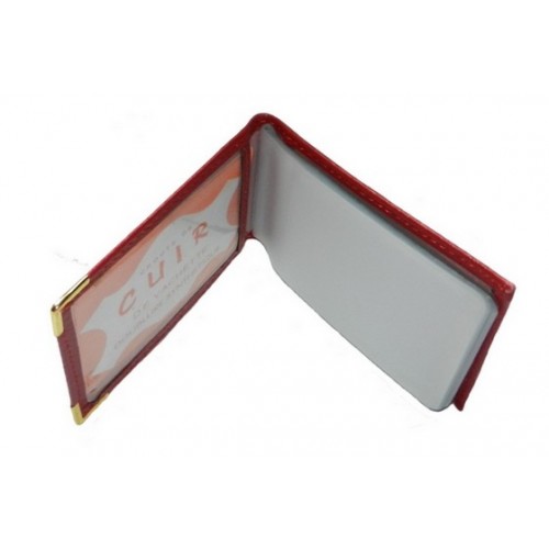 Porte-cartes cuir rouge