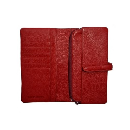 Portefeuille cuir rouge femme