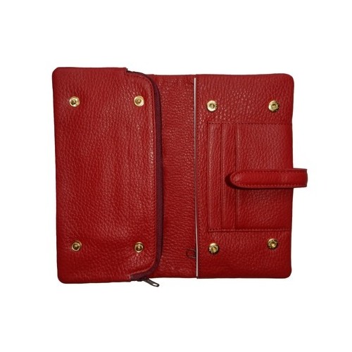Portefeuille cuir rouge femme