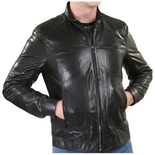 Blouson modèle Borneo en agneau noir